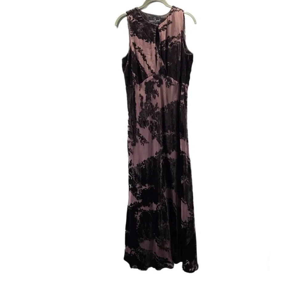Vtg Carol Little‎ Velvet Burnout Maxi Dress 10 Gown Y2K Whimsigoth Fairy Sheer - Picture 12 of 16